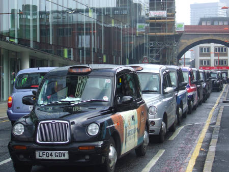 Taxi demo outside Palestra