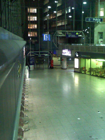 The deserted concourse an hour after the last trai