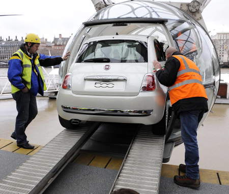 Car installed in London Eye pod