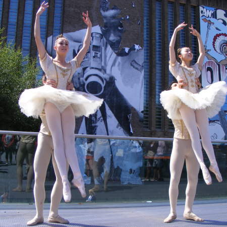 Members of English National Ballet outside Tate Mo