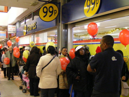 Queue at Elephant & Castle as 99p Store opens