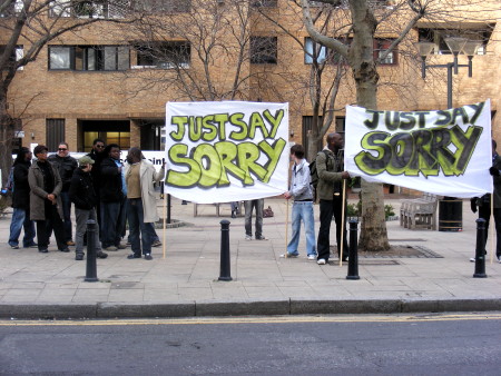 Demo outside Carol Thatcher's home