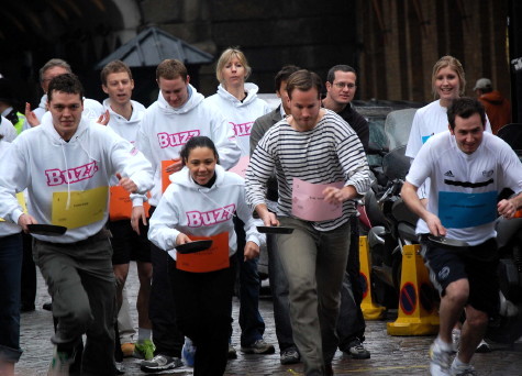 Bankside pancake race