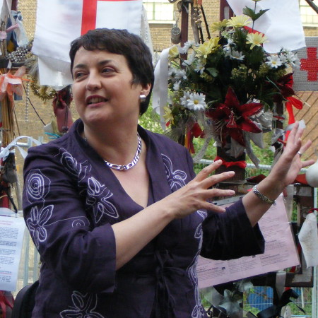 Val Shawcross AM outside Cross Bones Graveyard