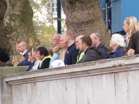 Poppy wreath laid on the Thames during Armistice Day service