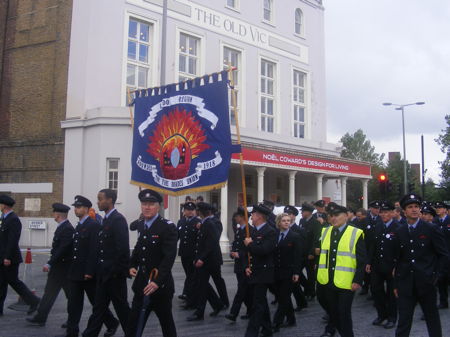 Hundreds of firefighters march through Waterloo streets