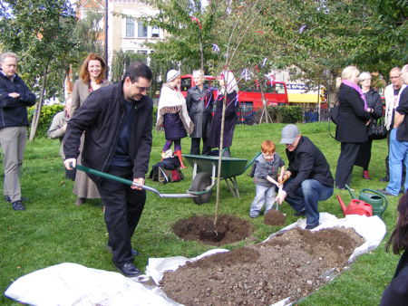 Gillie Johnson memorial tree planted at Waterloo Millennium Green