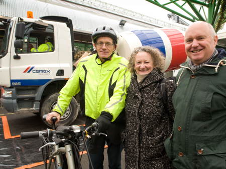 Simon Calder at Borough Market for launch of 'Lorries for Savvy Cyclists'