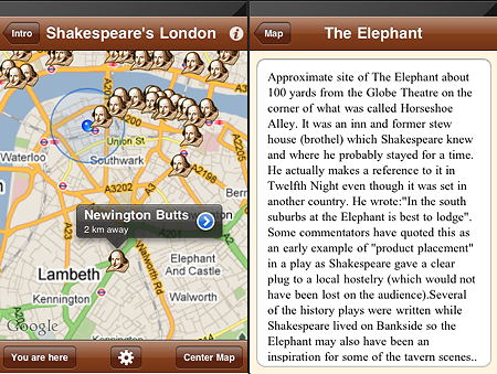 Shakespeare’s London iPhone app