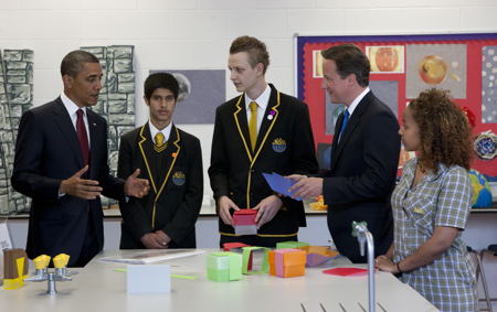 Barack Obama visits Southwark’s Globe Academy