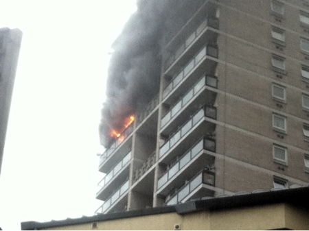 Fire at Lupin Point in Abbey Street