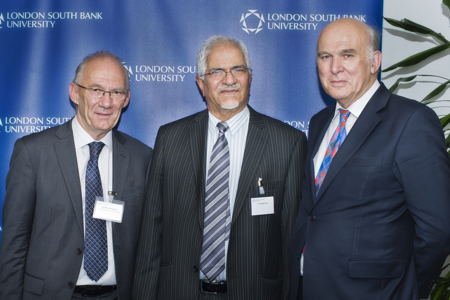 Vince Cable at LSBU to celebrate £1 million gift from alumnus Nathu Puri