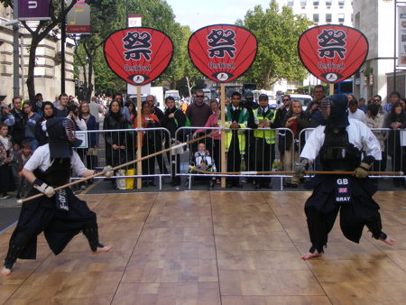 Martial arts demonstrations in Belvedere Road