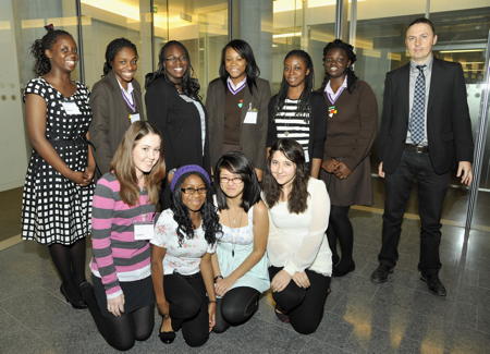 Notre Dame pupils with their LCC tutor Dominic Dys