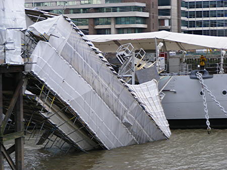 HMS Belfast gangway collapses