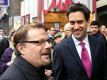 Eddie Izzard and Ed Miliband