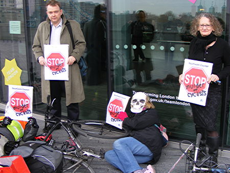 Southwark cycle safety campaigners stage ‘die-in’ at City Hall