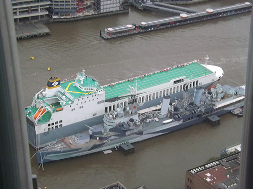 Freight ship MS Adeline christened in the Pool of London