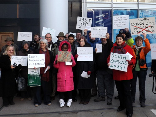 End of the South London Line: campaigners gather at London Bridge