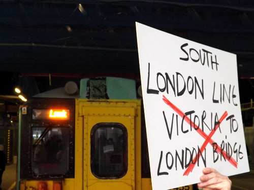 End of the South London Line: campaigners gather at London Bridge