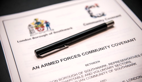 Mayor of Southwark signs community covenant with armed forces