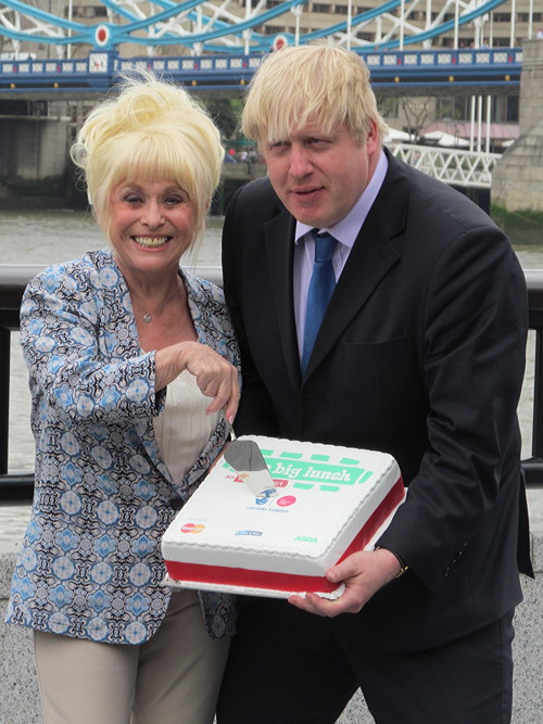 Barbara Windsor and Boris Johnson promote the Big Lunch