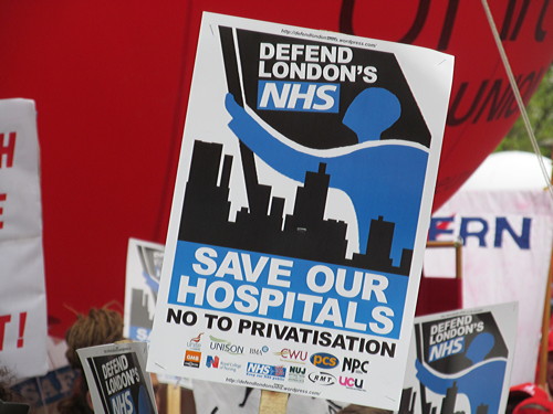 Hundreds gather on South Bank for Defend London’s NHS protest