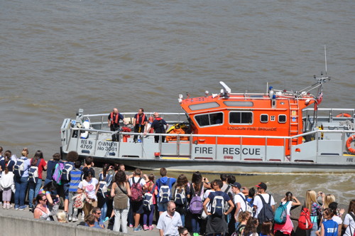 Fireboat drama on the South Bank