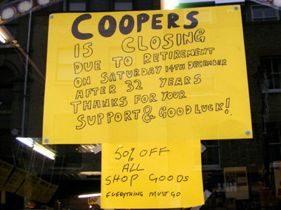 Cooper’s Natural Foods shuts after three decades in Lower Marsh