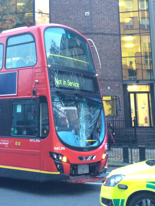 Motorcyclist injured in St George’s Circus bus collision