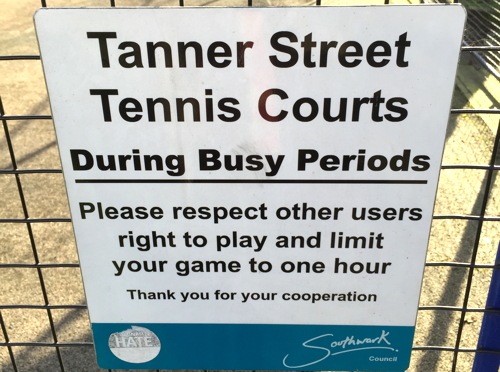 What a racquet! Fees introduced at Tanner Street tennis courts