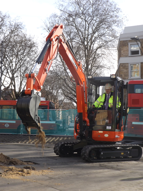 Boris digs a hole to start work on cycle superhighway