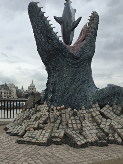 'Mosasaurus' breaks through the South Bank