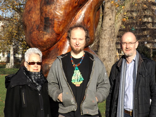 Peace sculpture created from trunk of diseased plane tree