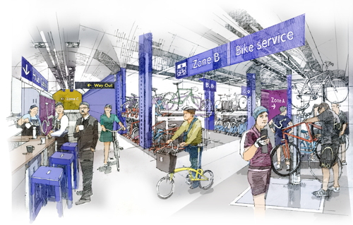 Artist’s impressions of ‘cycle superhub’ at Waterloo 