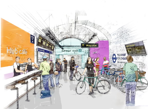 Artist’s impressions of ‘cycle superhub’ at Waterloo 