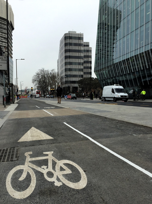 Another section of Blackfriars Road cycle superhighway now open