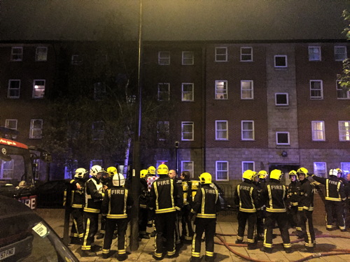 Fire at St Matthew’s Court in New Kent Road