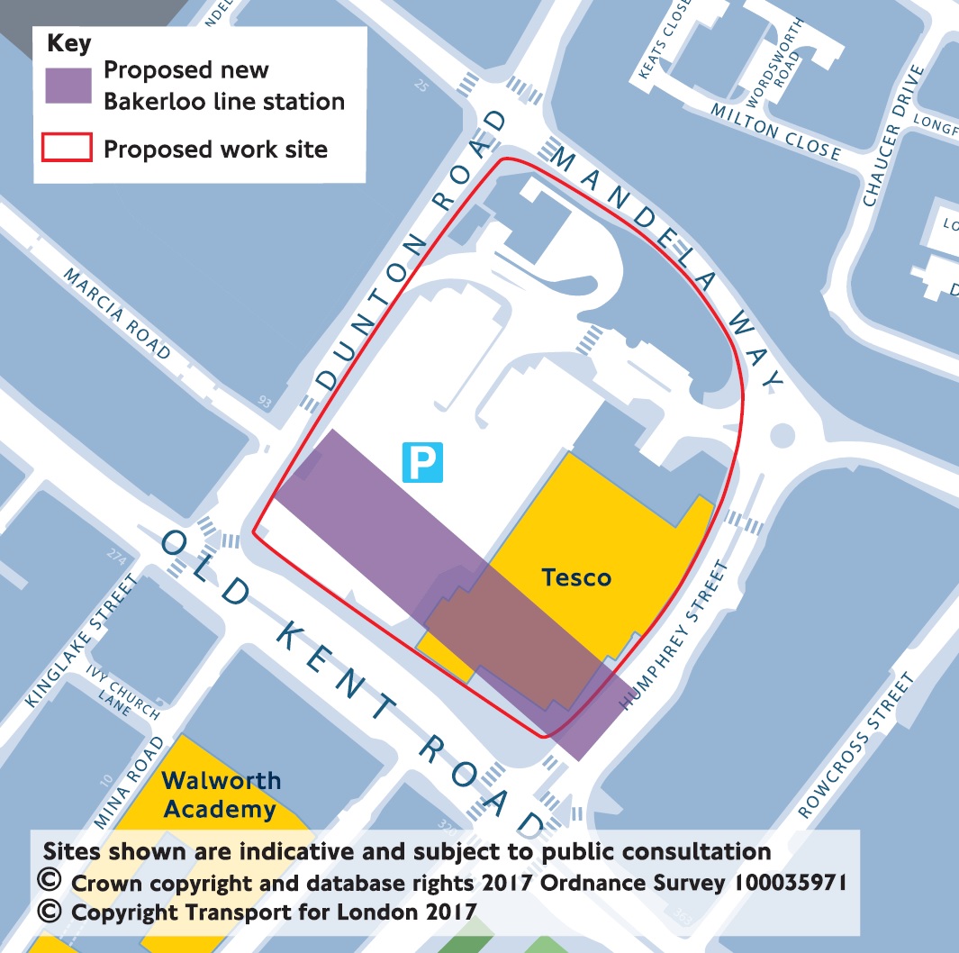 Where should SE1’s new Bakerloo line stations be located?