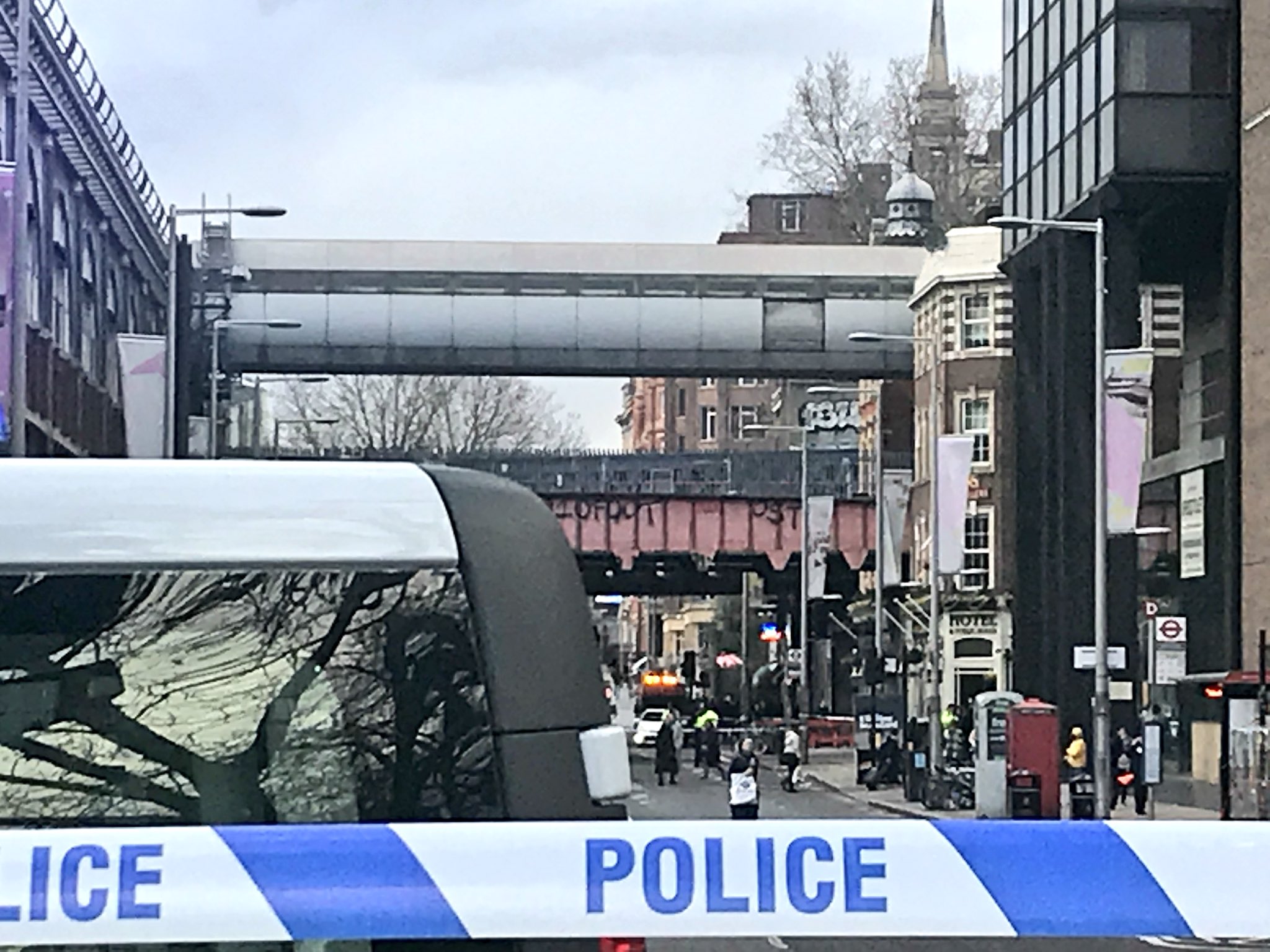 Waterloo Road closed after cladding falls from footbridge