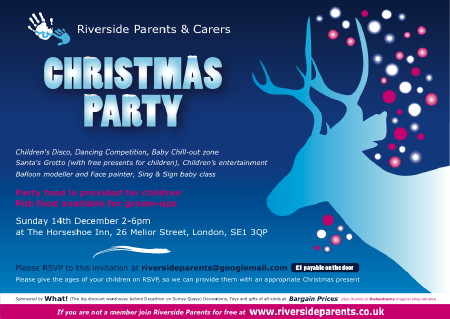 Riverside Parents & Carers Christmas Party at Horseshoe Inn