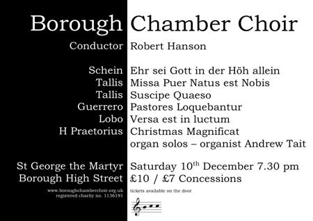 Borough Chamber Choir at St George the Martyr