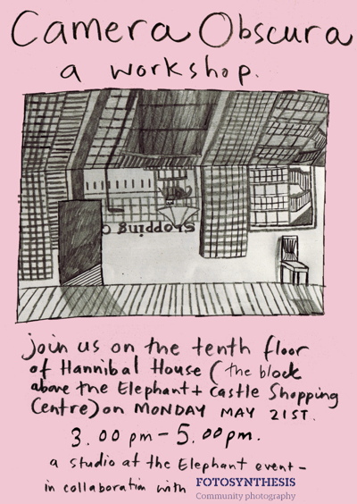 Camera Obscura Workshop at Elephant & Castle Shopping Centre