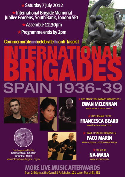 International Brigades Commemoration at Jubilee Gardens
