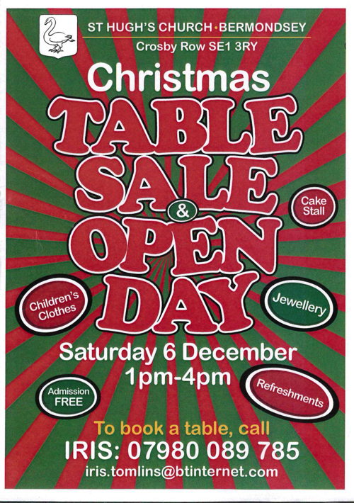 Christmas Table Sale & Open Day at St Hugh's