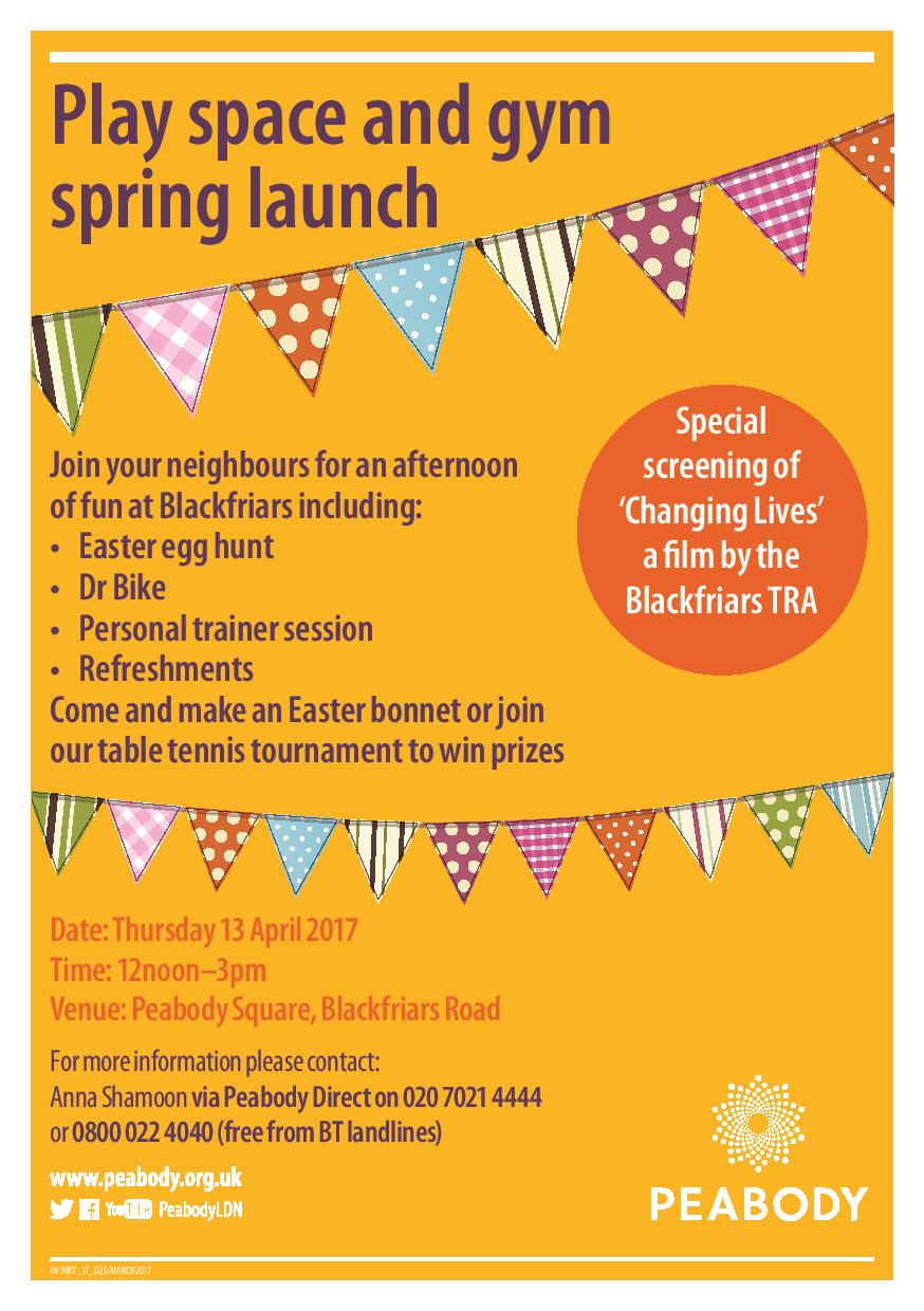 Play space and gym spring launch at Peabody Blackfriars Road Estate