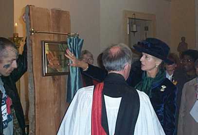 The princess unveils the plaque marking the opening of the Garden of Remembrance