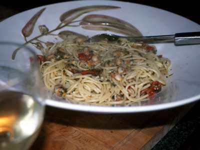 Pasta and mussels