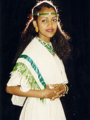 Asmeret Tesfazghi in traditional dress