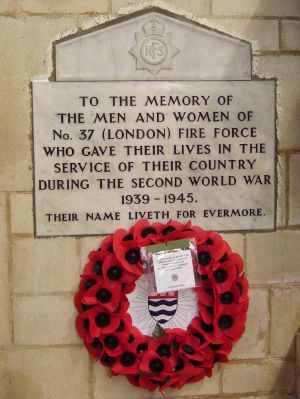 Fire Brigade memorial at Southwark Cathedral